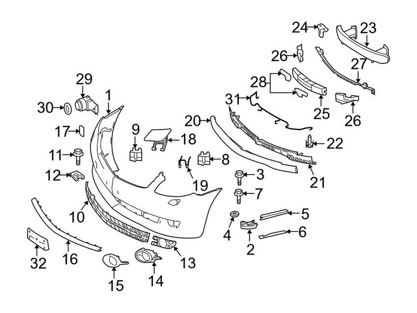 Mercedes Park Assist Sensor - Front and Rear 2125420018